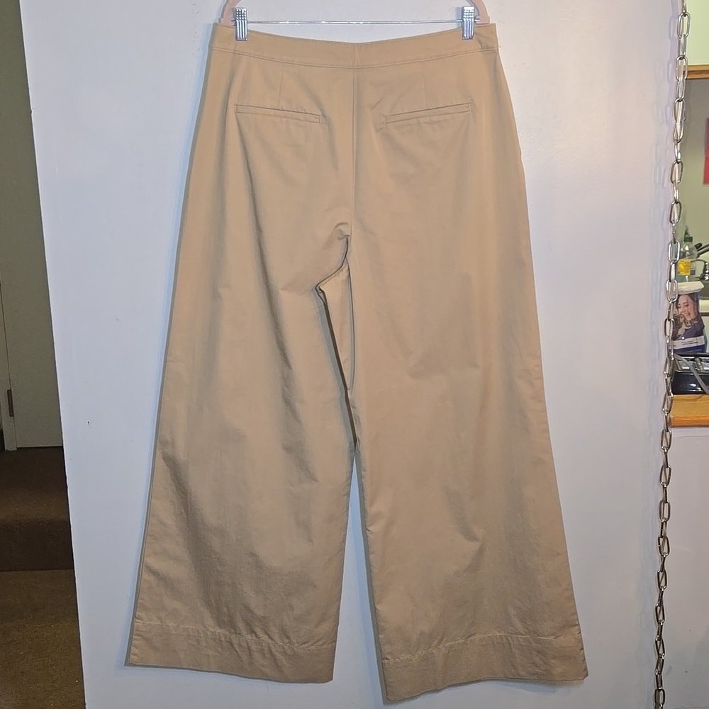 Loft Coin Pocket Pleated Wide Leg Twill Chino Khaki Pocket Pants New With Tag - Picture 6 of 12